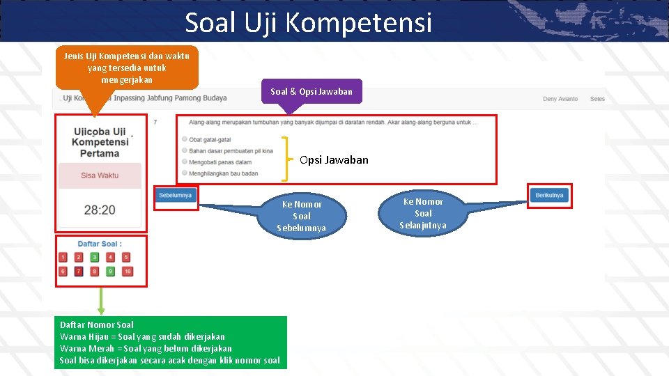 Soal Uji Kompetensi Jenis Uji Kompetensi dan waktu yang tersedia untuk mengerjakan Soal &