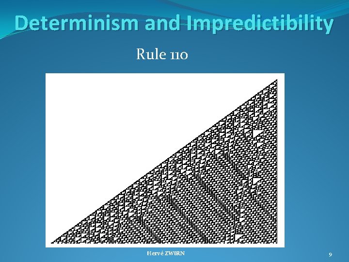Determinism and Impredictibility Rule 110 Hervé ZWIRN 9 