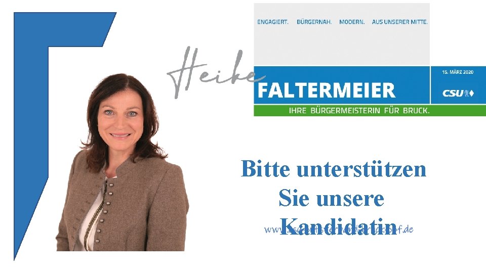 Bitte unterstützen Sie unsere Kandidatin 