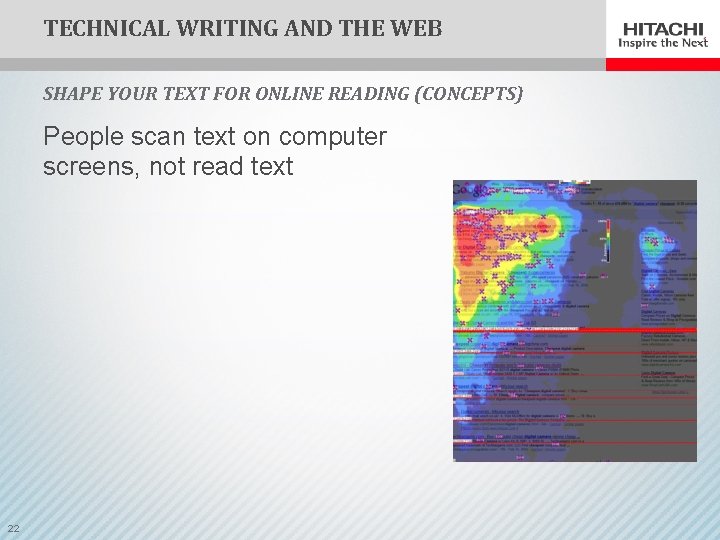 TECHNICAL WRITING AND THE WEB SHAPE YOUR TEXT FOR ONLINE READING (CONCEPTS) People scan