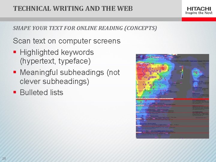 TECHNICAL WRITING AND THE WEB SHAPE YOUR TEXT FOR ONLINE READING (CONCEPTS) Scan text