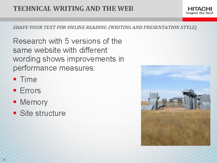 TECHNICAL WRITING AND THE WEB SHAPE YOUR TEXT FOR ONLINE READING (WRITING AND PRESENTATION