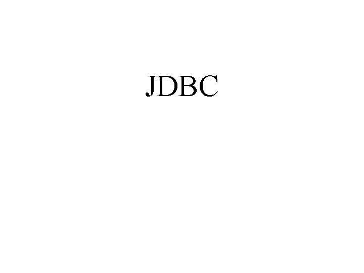JDBC 