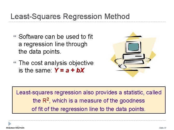 Least-Squares Regression Method Software can be used to fit a regression line through the