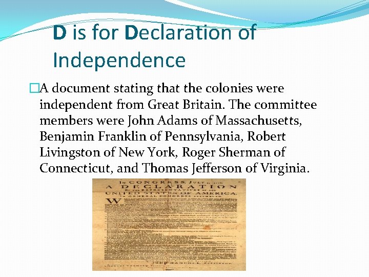 declaration of independence stating freedom