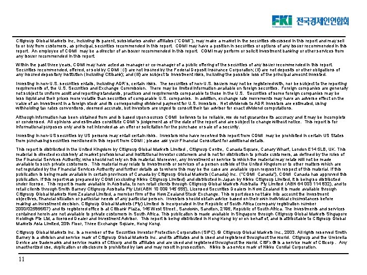 Citigroup Global Markets Inc, including its parent, subsidiaries and/or affiliates (“CGMI”), may make a