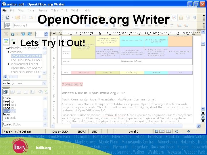 Open. Office. org Writer • Lets Try It Out! 