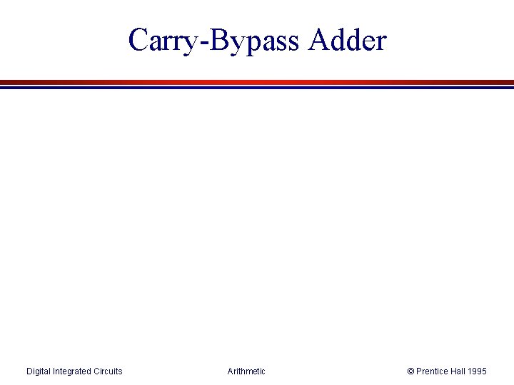 Carry-Bypass Adder Digital Integrated Circuits Arithmetic © Prentice Hall 1995 