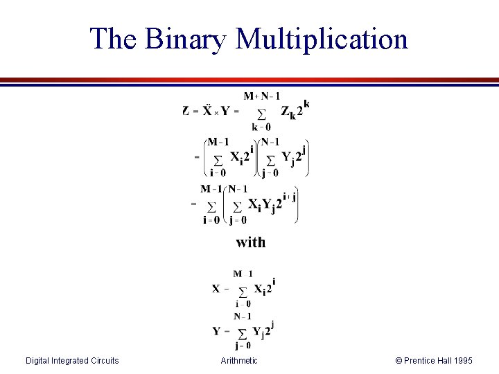 The Binary Multiplication Digital Integrated Circuits Arithmetic © Prentice Hall 1995 