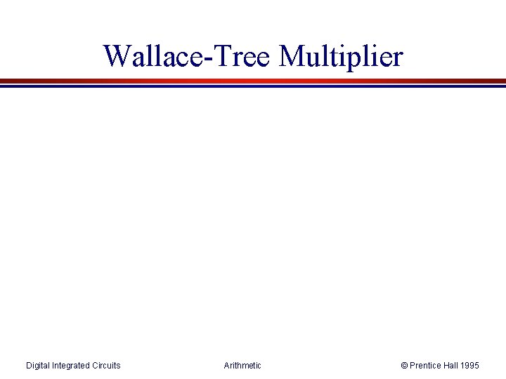 Wallace-Tree Multiplier Digital Integrated Circuits Arithmetic © Prentice Hall 1995 
