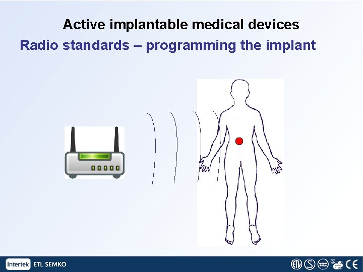 Active implantable medical devices Radio standards – programming the implant 