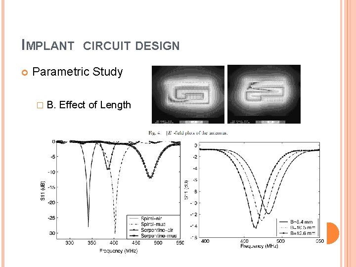 IMPLANT CIRCUIT DESIGN Parametric Study � B. Effect of Length 