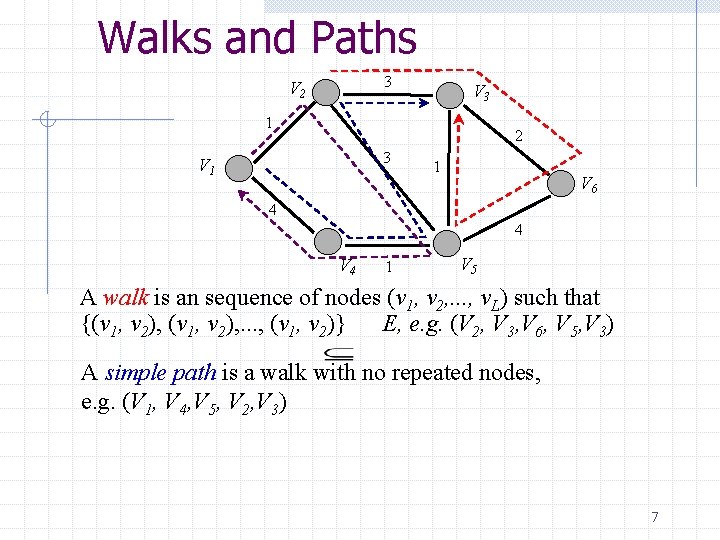 Walks and Paths 3 V 2 V 3 1 2 3 V 1 1