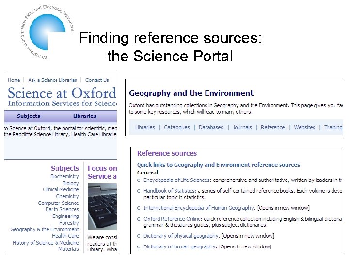 Finding reference sources: the Science Portal 