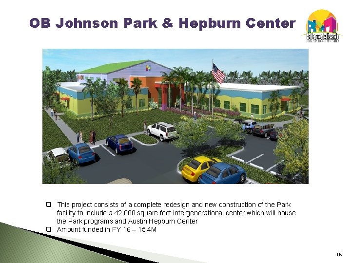 OB Johnson Park & Hepburn Center q This project consists of a complete redesign