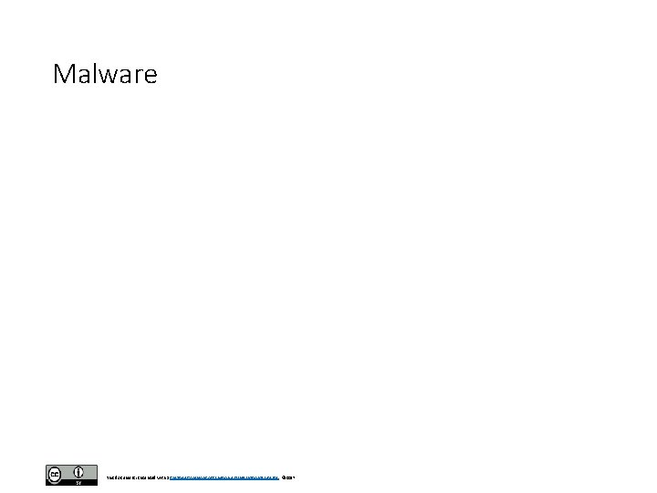 Malware This document is licensed with a Creative Commons Attribution 4. 0 International License
