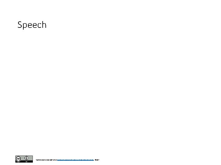 Speech This document is licensed with a Creative Commons Attribution 4. 0 International License