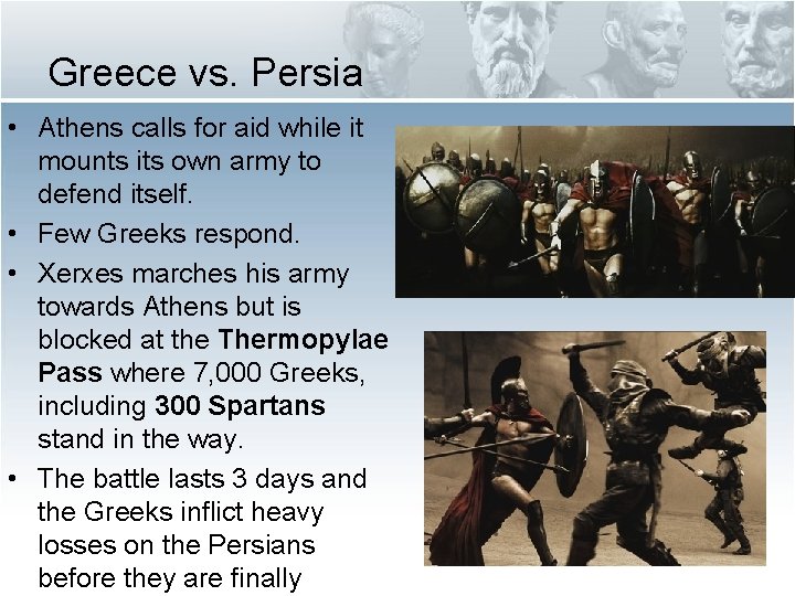 Greece vs. Persia • Athens calls for aid while it mounts its own army