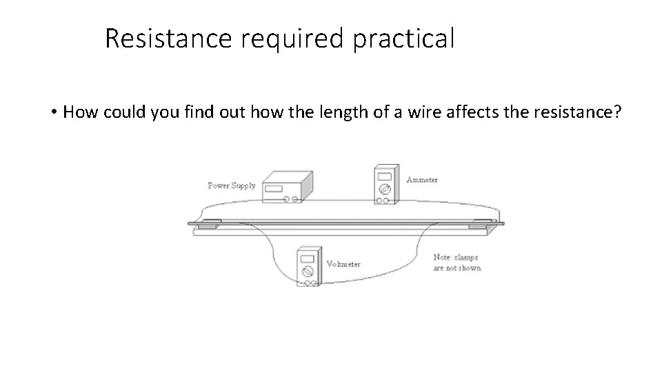 Resistance required practical • How could you find out how the length of a
