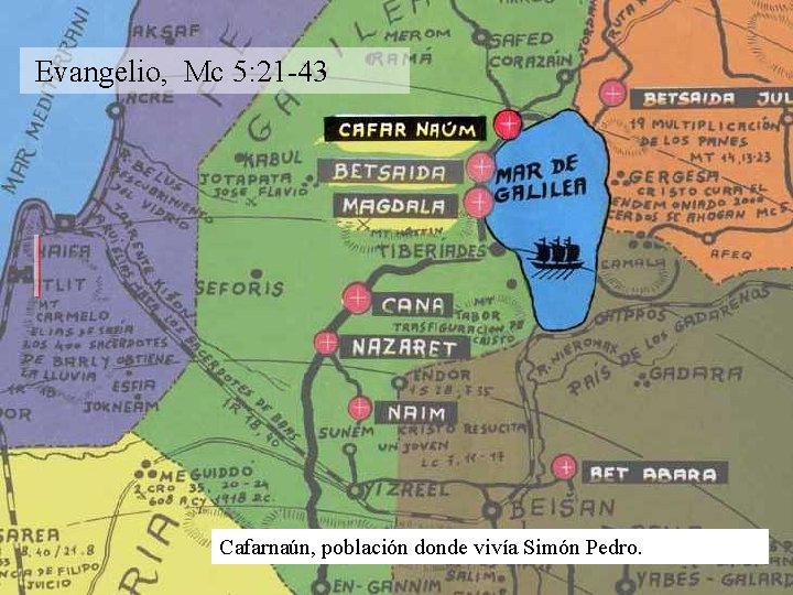 Evangelio, Mc 5: 21 -43 Cafarnaún, población donde vivía Simón Pedro. 