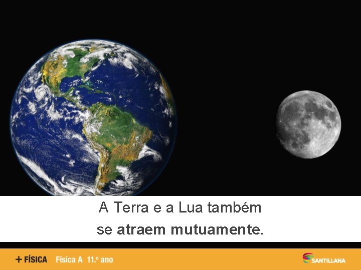 A Terra e a Lua também se atraem mutuamente. 