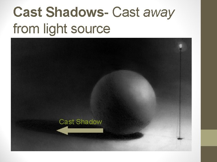 Cast Shadows- Cast away from light source Cast Shadow 