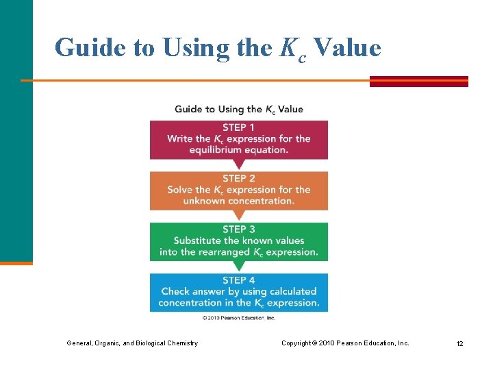 Guide to Using the Kc Value General, Organic, and Biological Chemistry Copyright © 2010