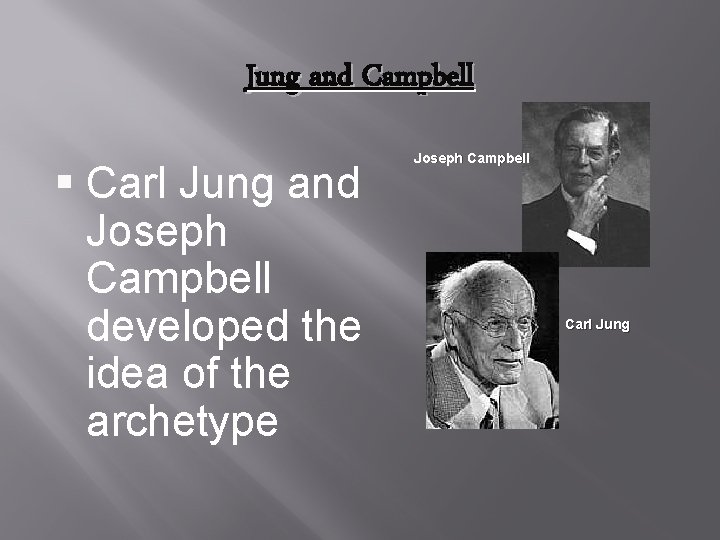 Jung and Campbell § Carl Jung and Joseph Campbell developed the idea of the