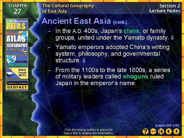 Ancient East Asia (cont. ) - In the A. D. 400 s, Japan’s clans,