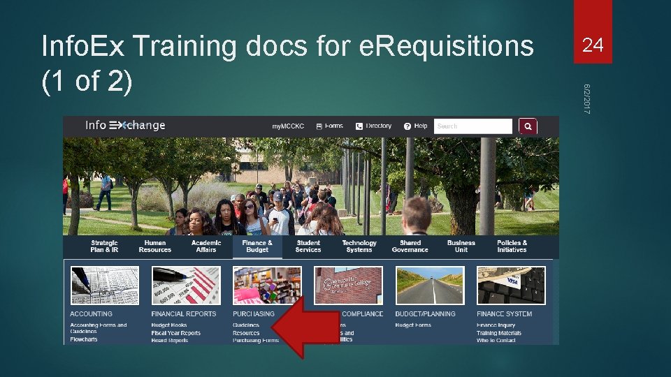 24 6/2/2017 Info. Ex Training docs for e. Requisitions (1 of 2) 