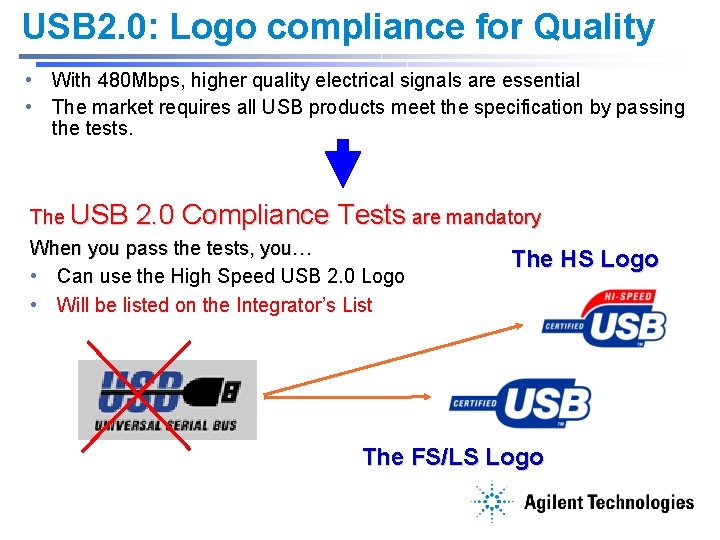 USB 2. 0: Logo compliance for Quality • With 480 Mbps, higher quality electrical