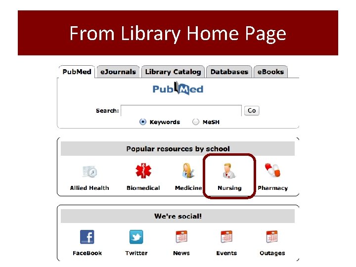 From Library Home Page 