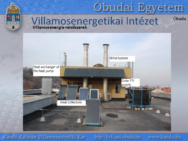 Villamosenergetikai Intézet Villamosenergia-rendszerek Óbuda 