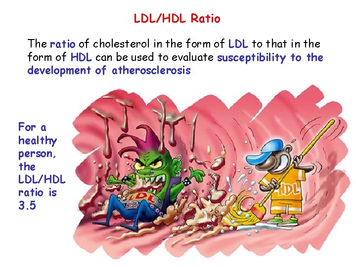 LDL/HDL Ratio The ratio of cholesterol in the form of LDL to that in
