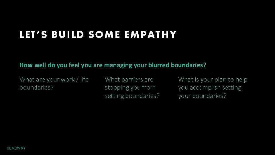 LET’S BUILD SOME EMPATHY How well do you feel you are managing your blurred