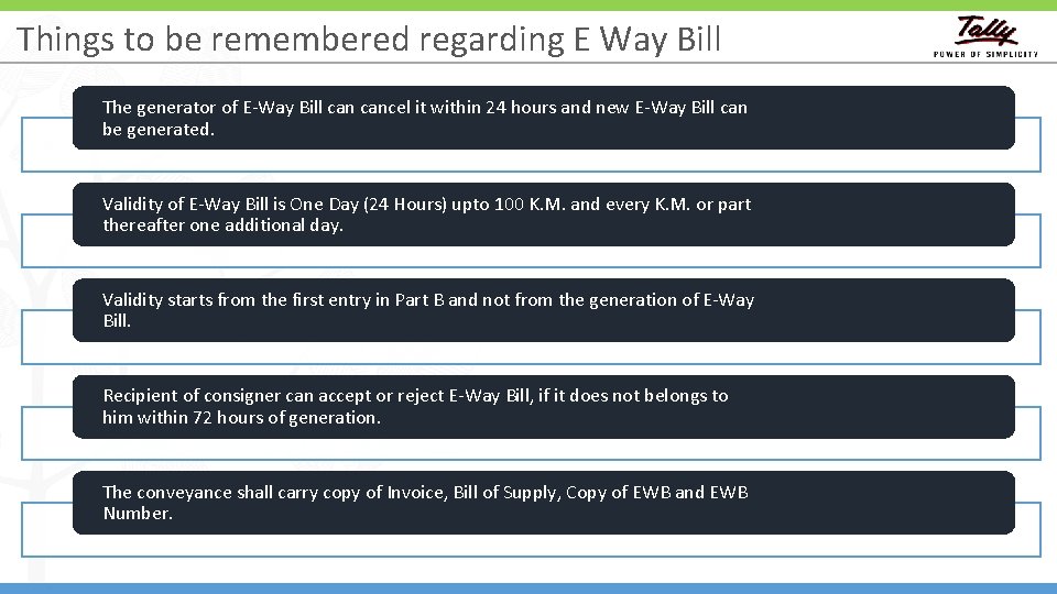 Things to be remembered regarding E Way Bill The generator of E-Way Bill cancel