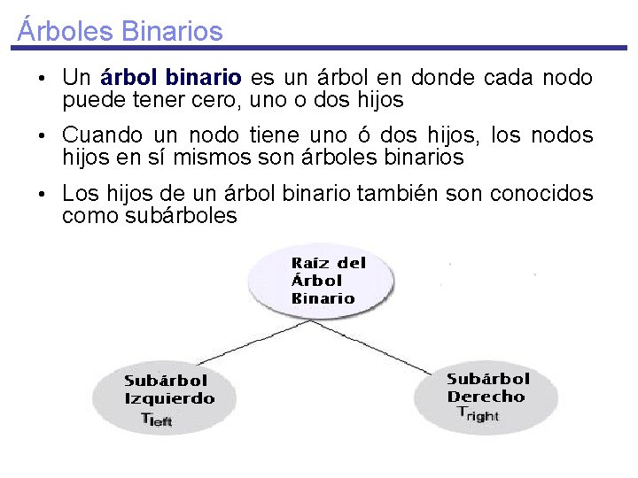 Árboles Binarios • Un árbol binario es un árbol en donde cada nodo puede