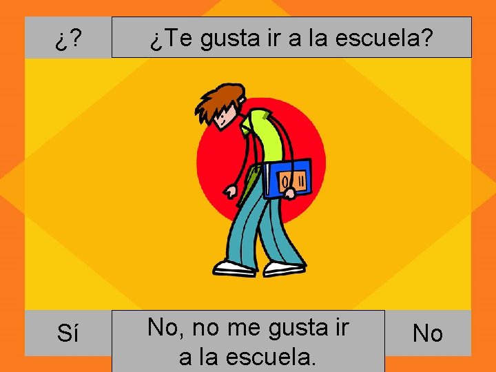 ¿? ¿Te gusta ir a la escuela? Sí No, Si, no meme gusta ir