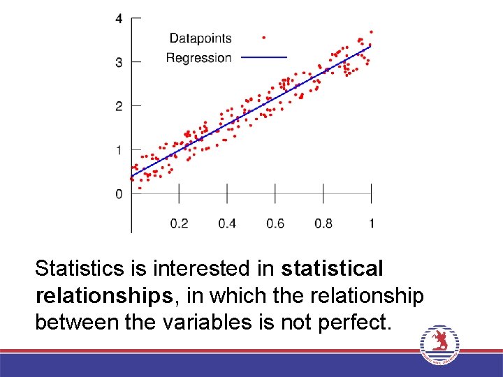 Statistics is interested in statistical relationships, in which the relationship between the variables is