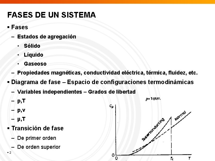 FASES DE UN SISTEMA Fases – Estados de agregación • Sólido • Líquido •