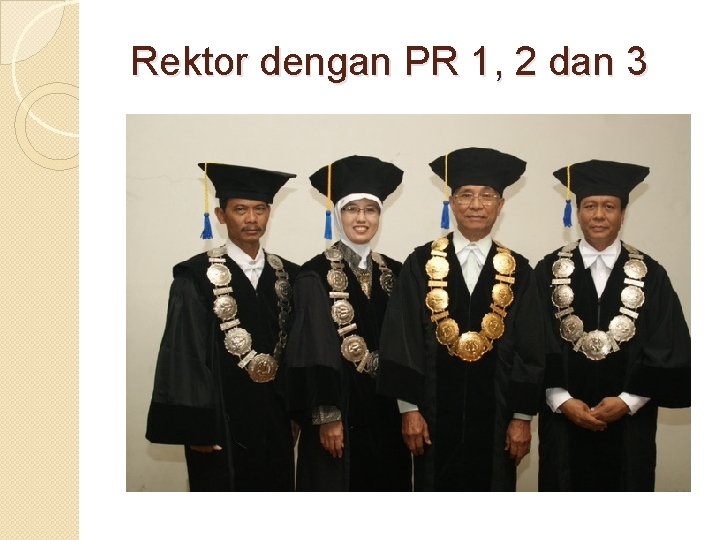 Rektor dengan PR 1, 2 dan 3 