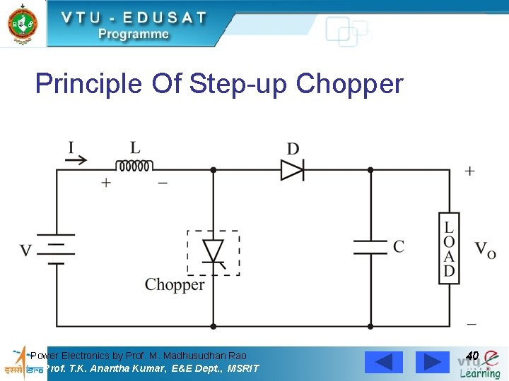 Principle Of Step-up Chopper Power Electronics by Prof. M. Madhusudhan Rao Prof. T. K.