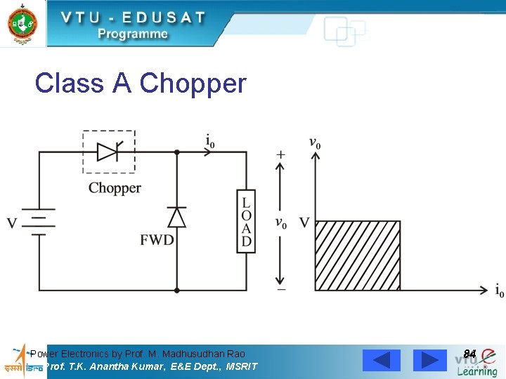 Class A Chopper Power Electronics by Prof. M. Madhusudhan Rao Prof. T. K. Anantha