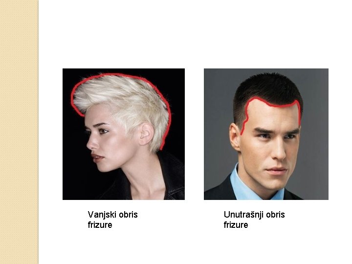 Vanjski obris frizure Unutrašnji obris frizure 