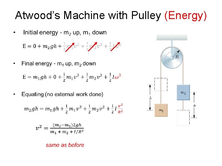 Atwood’s Machine with Pulley (Energy) • 
