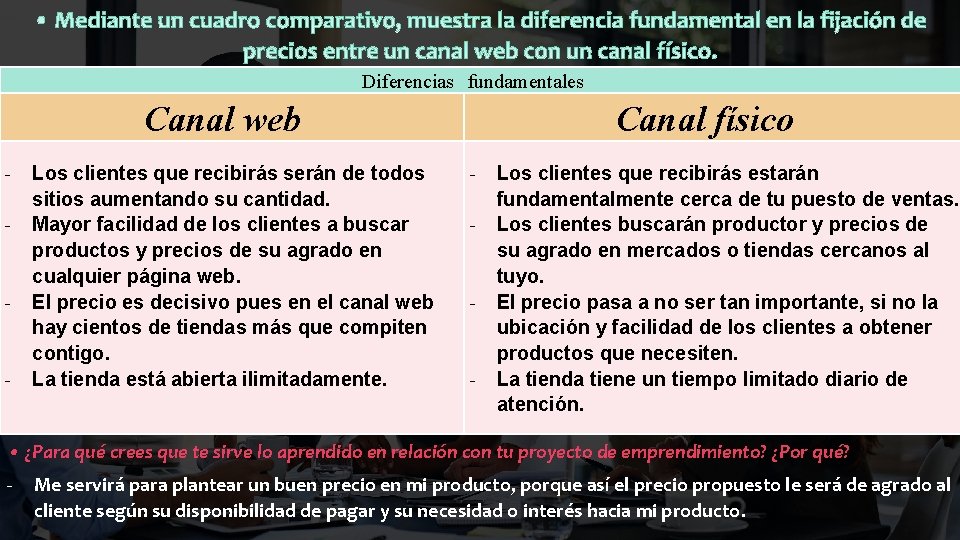 Diferencias fundamentales Canal web - - - Los clientes que recibirás serán de todos