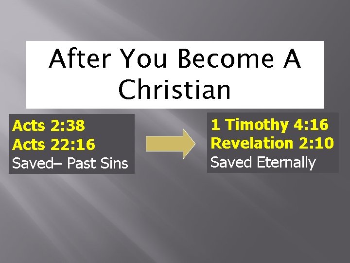 After You Become A Christian Acts 2: 38 Acts 22: 16 Saved– Past Sins