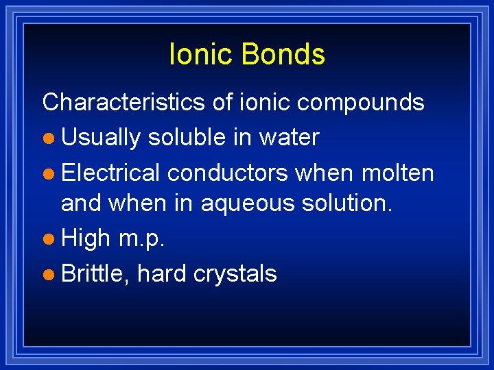 MYP Chemistry Ionic Bonding and Ionic Compounds International