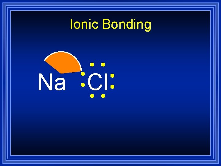 Ionic Bonding Na Cl 