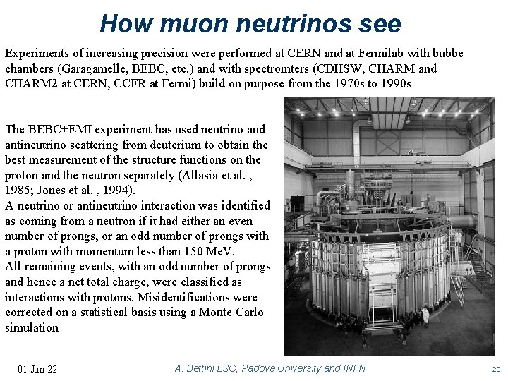 How muon neutrinos see Experiments of increasing precision were performed at CERN and at